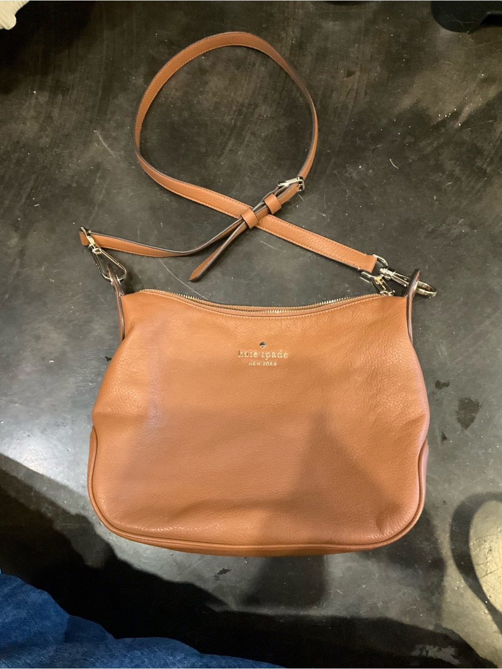 kate spade Tan Leather Shoulder Bag with Adjustable Strap